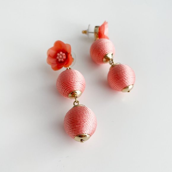 J. Crew Factory Wrapped Floral Earrings (Melon) - Picture 2 of 3